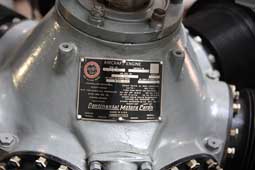 Close up of engine serial plate