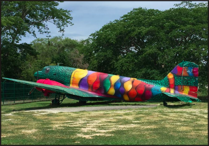 DC-3 as art object in Hualtuco, Mexico