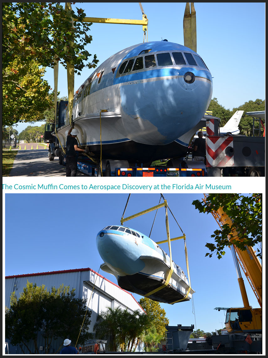 Cosmic Muffin planeboat arrives at Lakeland Oct.2016