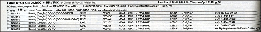 Four Star Cargo fleet (2006)