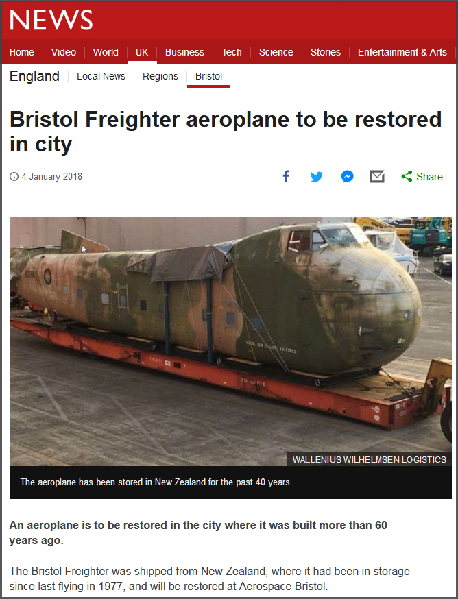 Arrival in the UK of Biffo ZK-EPG