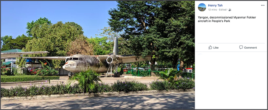 F.27 XY-ADZ preserved at Yangon,Myanmar (Henry Toh, Facebook)