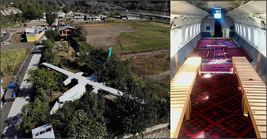 Fokker F.27 AP-ALN restaurant at Chitral, Pakistan