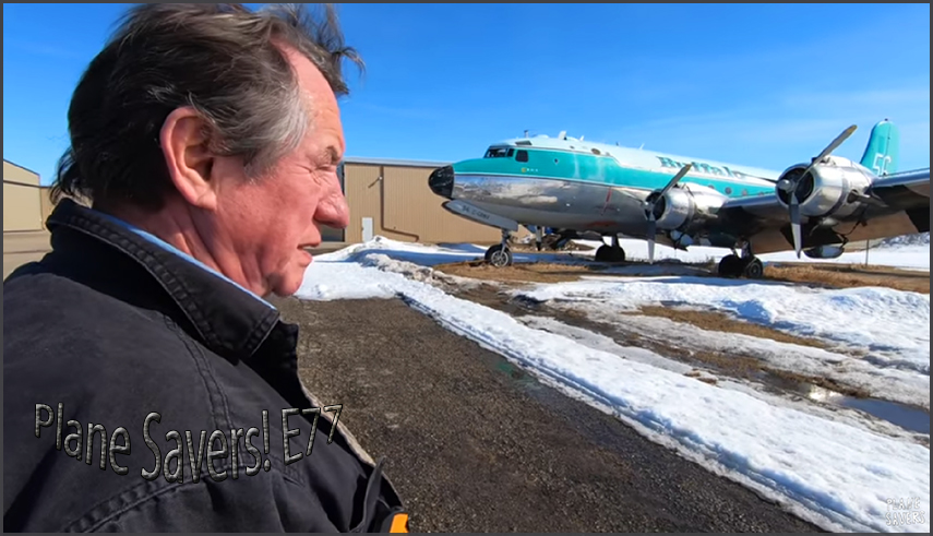 Joe McBryan at Red Deer with DC-4 C-GBNV