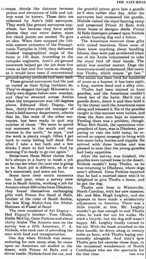 Aero Services in 1954 The Evening Standard artice