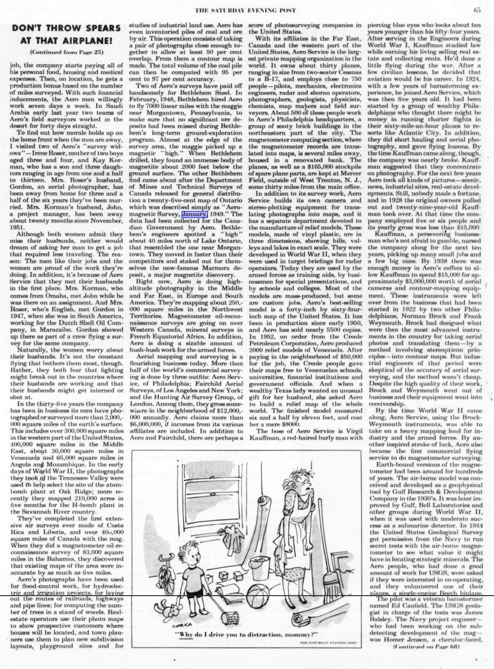 Aero Services in 1954 The Evening Standard artice