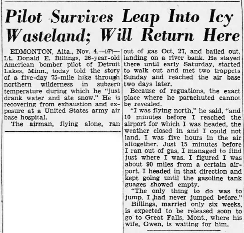 Douglas A-20 Havoc crashes in 1943 on Led-Lease ferry fligh in Britisch Colombia