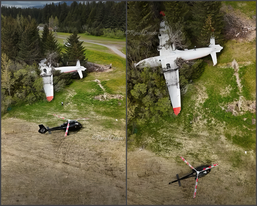 DC-4 at Nenana,AK flipped by a storm