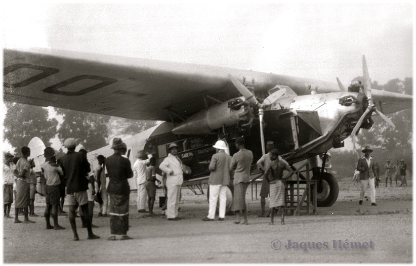 Sabena Fokker F.VIIA-3m in the Congo