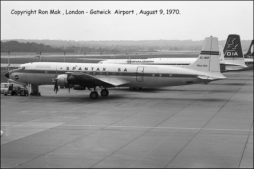 DC-7 EC-BSP Spantax; by Ron Mak