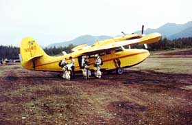 N640, smokejumpers prepare to board