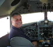 Bob Reid in cockpit N23AJ